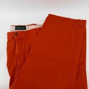 BERLE Mens 40 Orange Cotton Casual‎ Pants Trousers